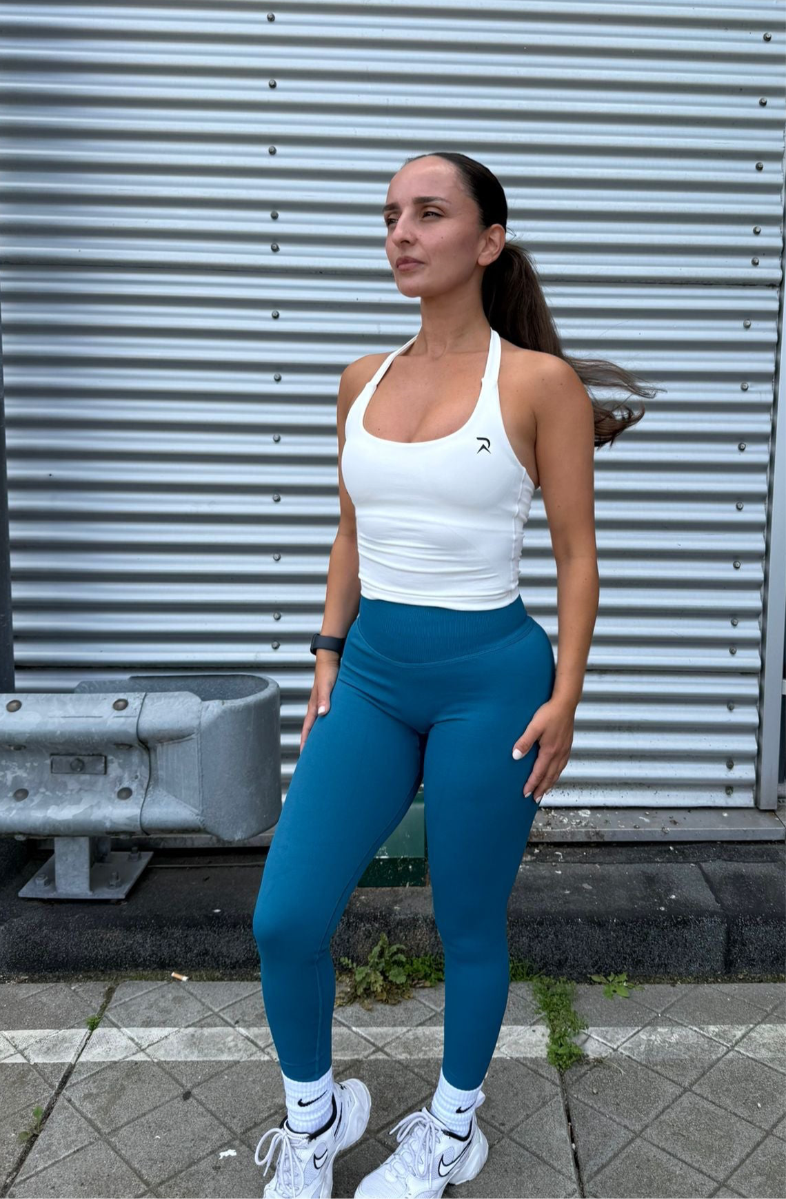 Define Square Neck Halter Top - Creamy White