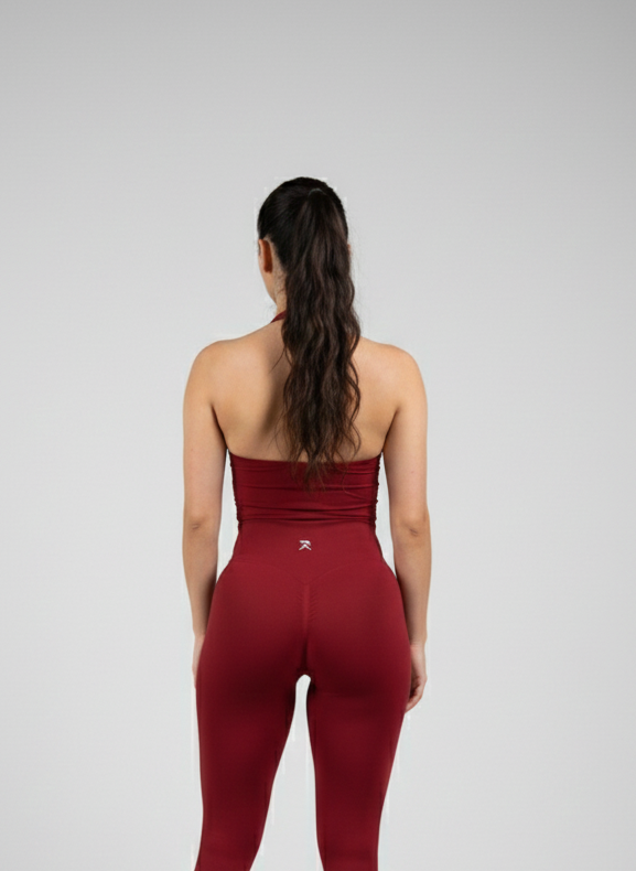 Define Square Neck Halter Top - Cherry Red
