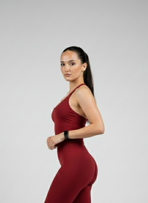 Define Square Neck Halter Top - Cherry Red
